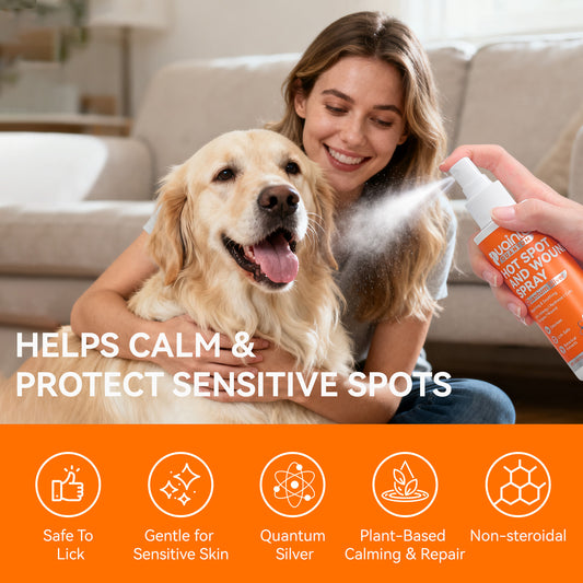 Spray Puainta® pour zones sensibles destiné aux chiens et aux chats, spray cutané Quantum Silver amélioré pour les soins de la peau des chats et des chiens