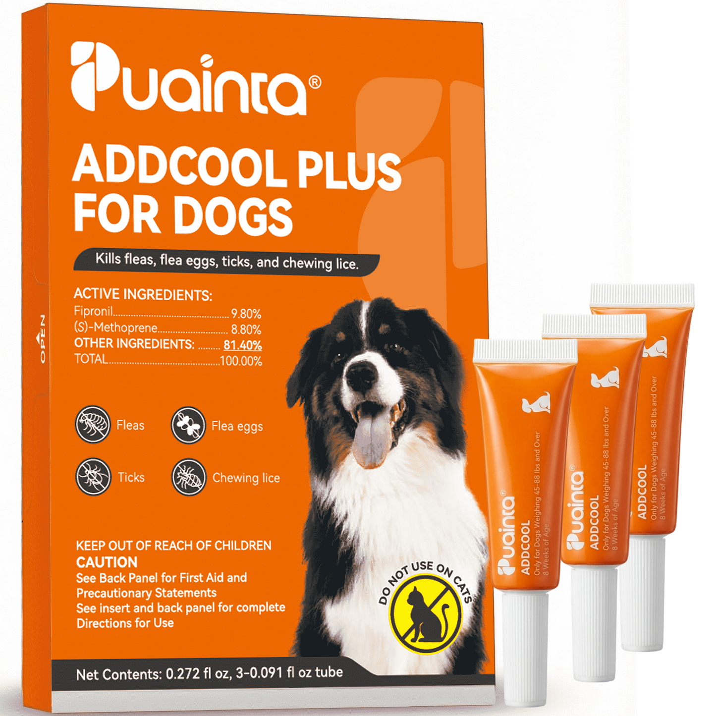 Puainta ADDCOOL Plus Dog Flea & Tick Solution – Fast-Acting Defense