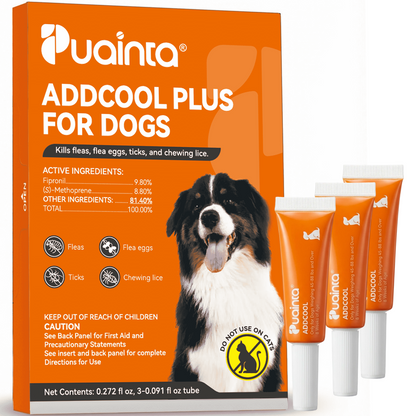 Puainta ADDCOOL Plus Dog Flea & Tick Solution – Fast-Acting Defense