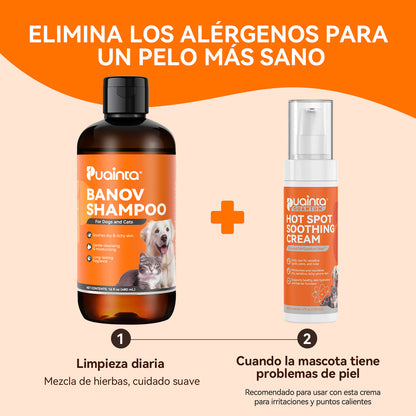 Puainta Banov Champú para Perros y Gatos – Cuidado Suave para Piel Sensible y Seca