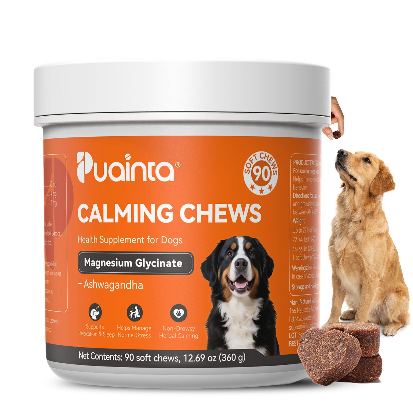 Puainta Calming Chews for Dogs – Natural Relaxation & Calmness Support