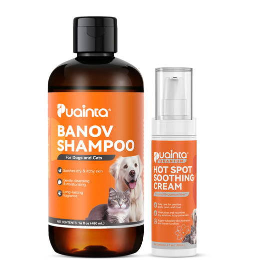 Puainta Banov Champú para Perros y Gatos – Cuidado Suave para Piel Sensible y Seca