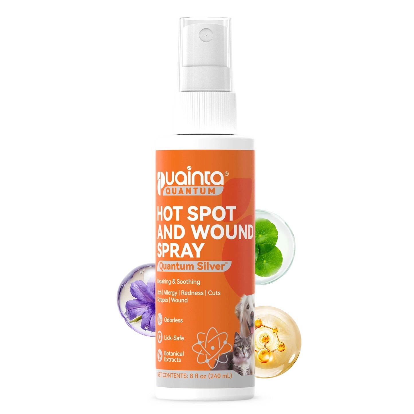 Puainta® Hot Spot Spray for Dogs & Cats, Upgraded Quantum Silver Skin Spray for Cat & Dog Skin Care