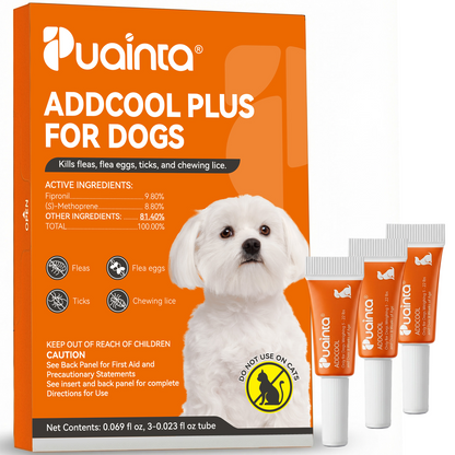 Puainta ADDCOOL Plus Dog Flea & Tick Solution – Fast-Acting Defense