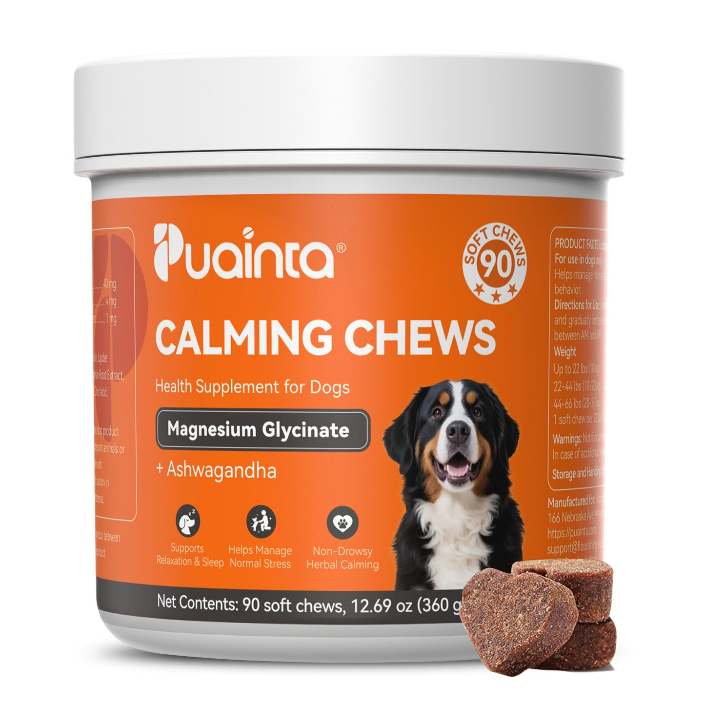 Puainta Calming Chews for Dogs – Natural Relaxation & Calmness Support