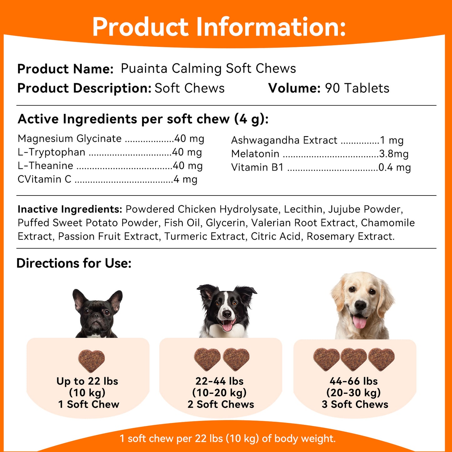 Puainta Calming Chews for Dogs – Natural Relaxation & Calmness Support
