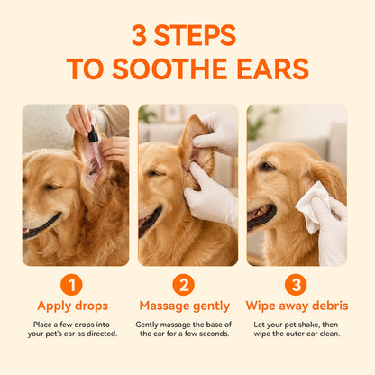 Steps for using pet ear drops for dogs and cats