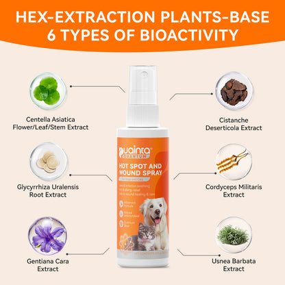 Ingredients in Puainta hot spot spray for dogs and cats
