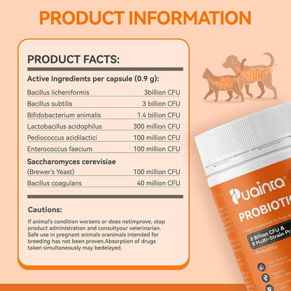 Puainta Probiotic ingredients for dogs and cats