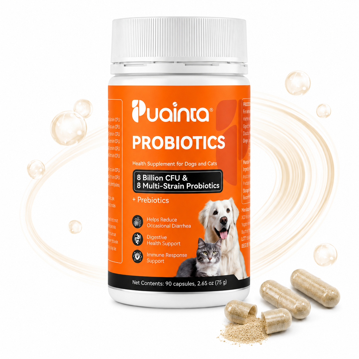 Puainta Probiotics for Dogs and Cats to support digestive and gut health