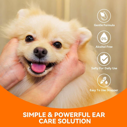 Simple and powerful ear care solution for dogs and cats